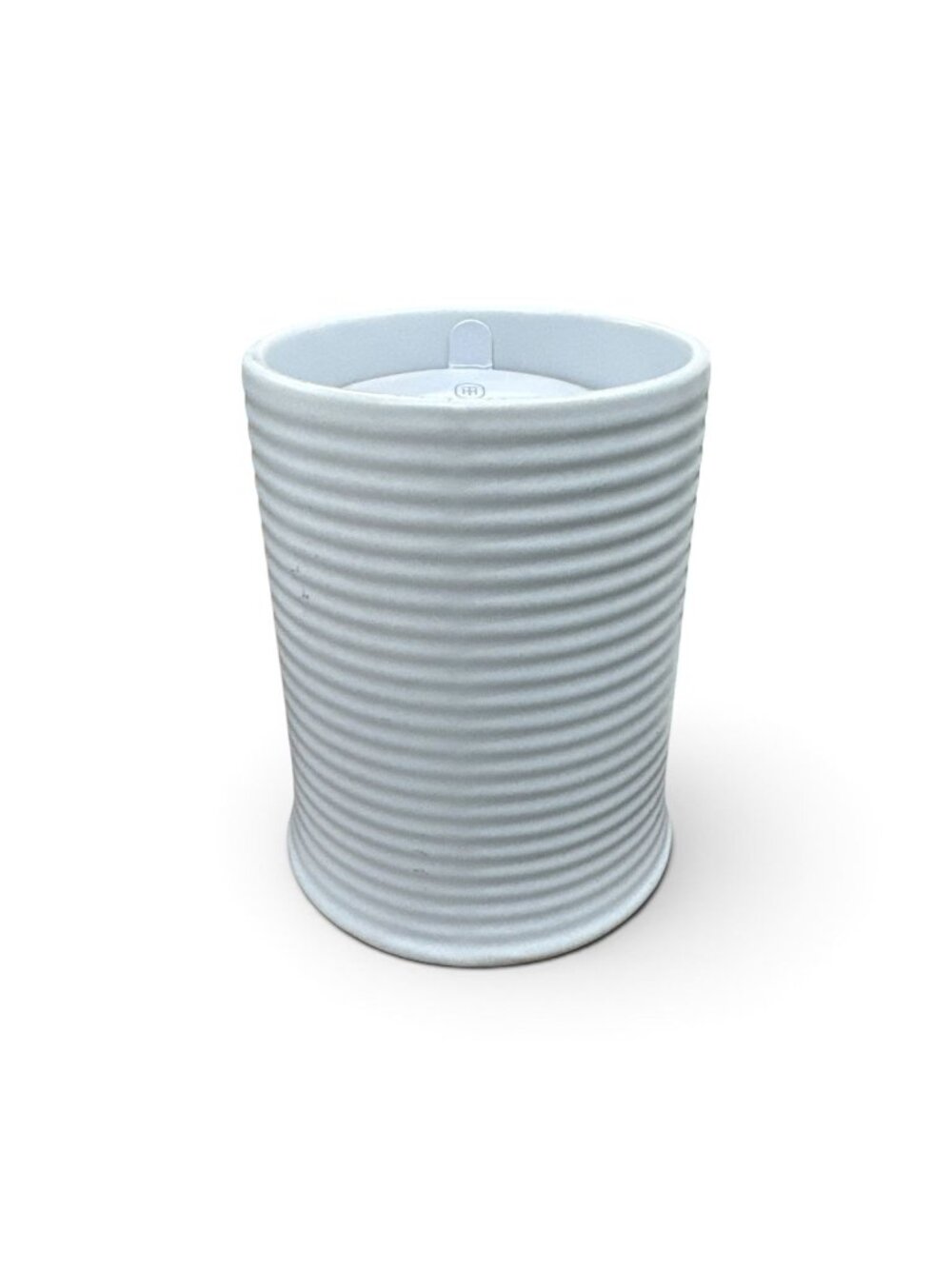 Rainwater Lily Scented Candle In Ribbed Blue Ceramic Holder - 14 Oz